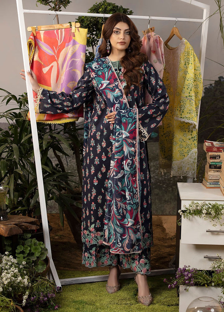Mehr by Sahane Embroidered Lawn Suits Unstitched 3 Piece SNE24M CT-9006 Regal Glow - Spring Summer Collection