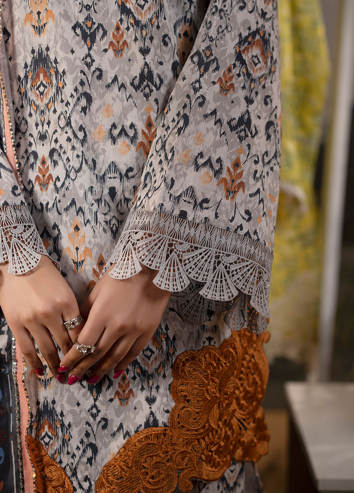 Mehr by Sahane Embroidered Lawn Suits Unstitched 3 Piece SNE24M CT-9009 Silver Mist - Spring Summer Collection