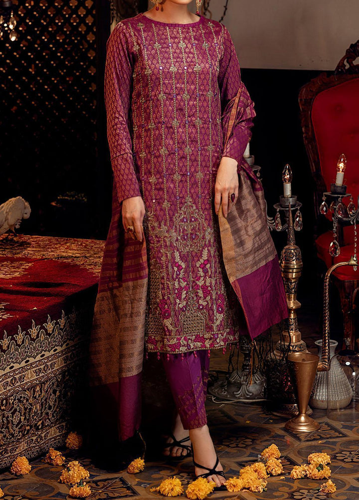 Mehr-e-Gul by Salitex Embroidered Banarsi Suits Unstitched 3 Piece SL21MG WK-00877 - Winter Collection