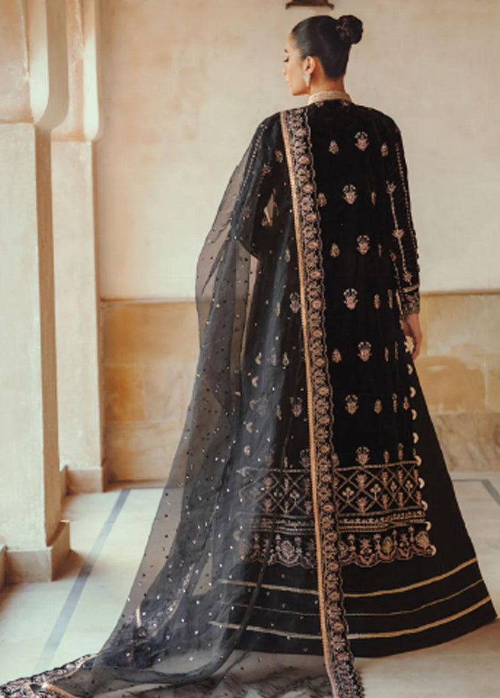 Mehr-un-Nissa By Florent Embroidered Velvet Suits Unstitched 3 Piece FL23MN FL-6 - Wedding Collection