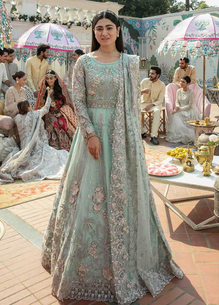 Mehram By Serene Embroidered Net Suits Unstitched 3 Piece SP23M SB-09 Arwah - Premium Collection