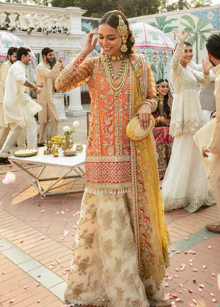 Mehram By Serene Embroidered Net Suits Unstitched 3 Piece SP23M SB-12 Qurbat - Premium Collection