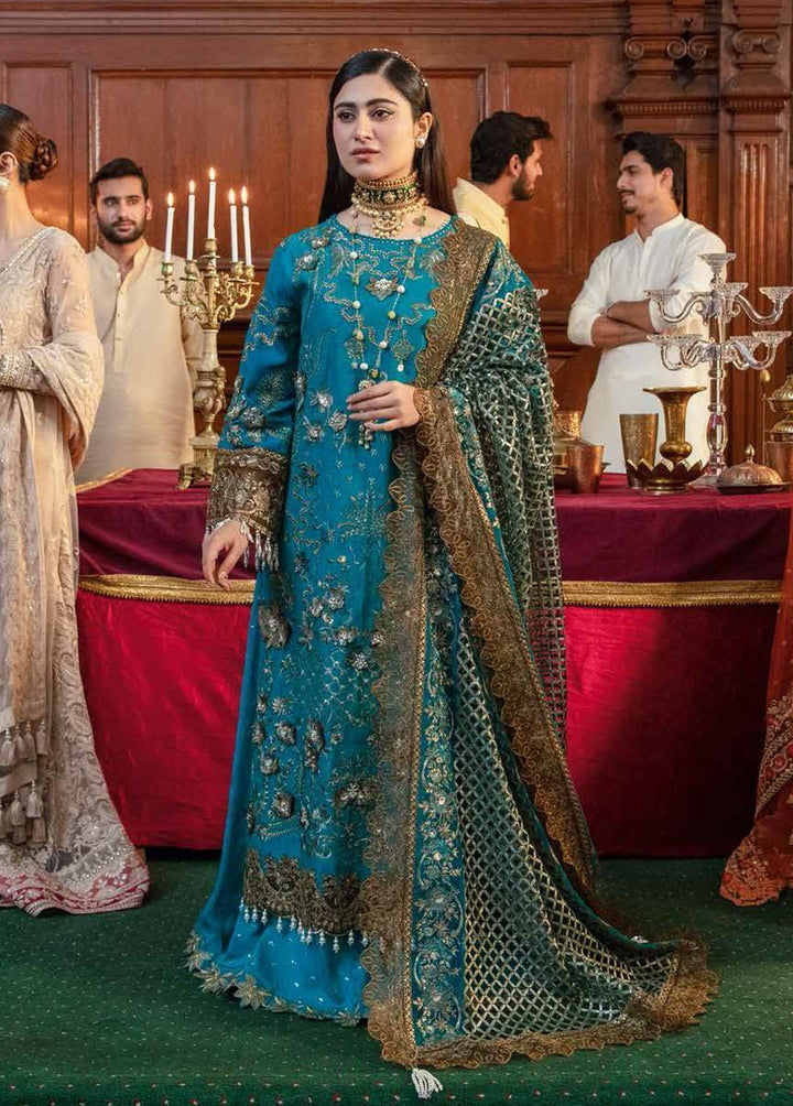 Mehram By Serene Embroidered Silk Suits Unstitched 3 Piece SP23M SB-14 Najat - Premium Collection