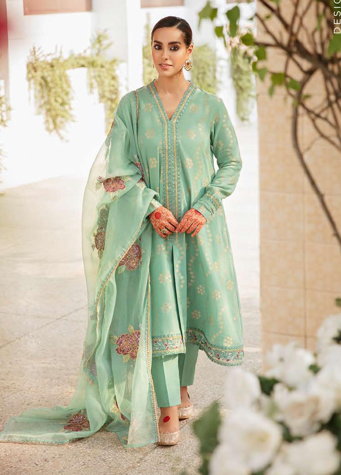 Noor-E-Chasham By Gul Ahmed Embroidered Raw Silk Suits Unstitched 3 Piece GA22NC-V2 NS-22019 - Luxury Collection