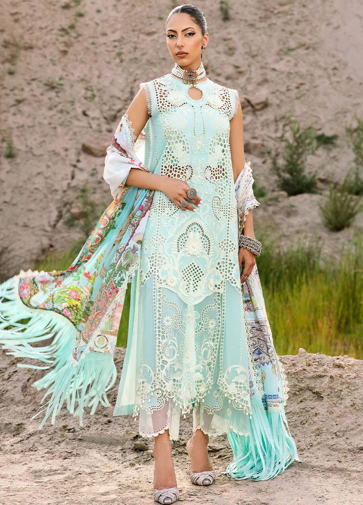 Mem Saab By Bin Ilyas Embroidered Lawn Suits Unstitched 3 Piece BI23MS 716-B - Luxury Collection