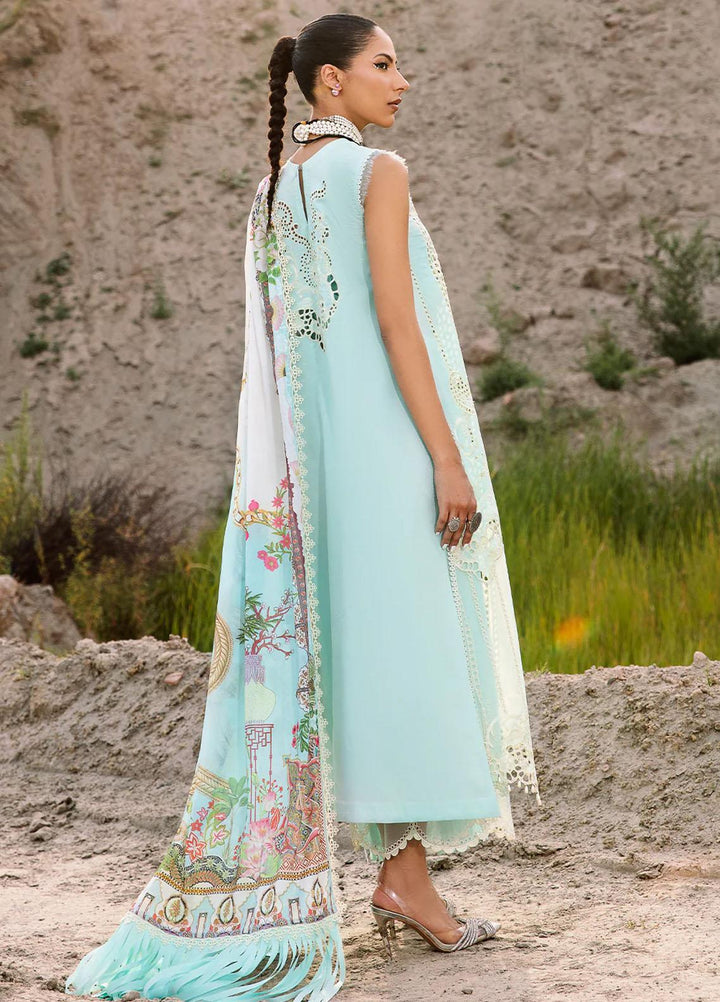 Mem Saab By Bin Ilyas Embroidered Lawn Suits Unstitched 3 Piece BI23MS 716-B - Luxury Collection