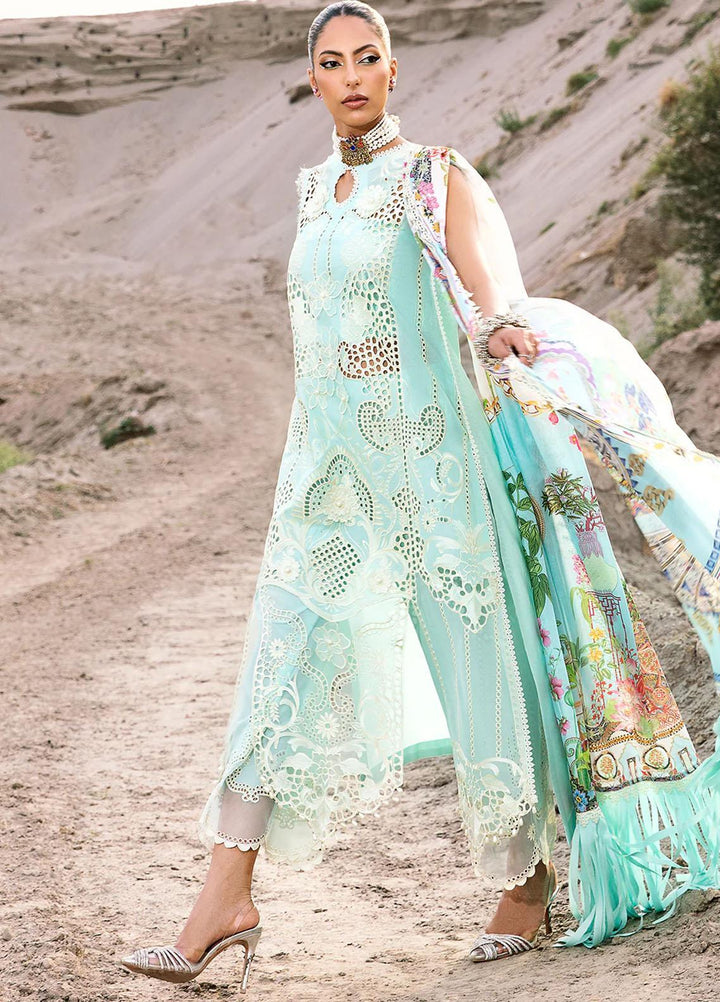 Mem Saab By Bin Ilyas Embroidered Lawn Suits Unstitched 3 Piece BI23MS 716-B - Luxury Collection