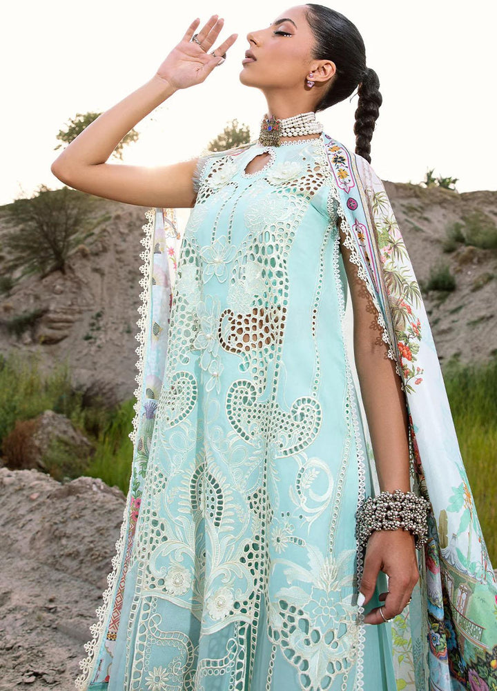 Mem Saab By Bin Ilyas Embroidered Lawn Suits Unstitched 3 Piece BI23MS 716-B - Luxury Collection