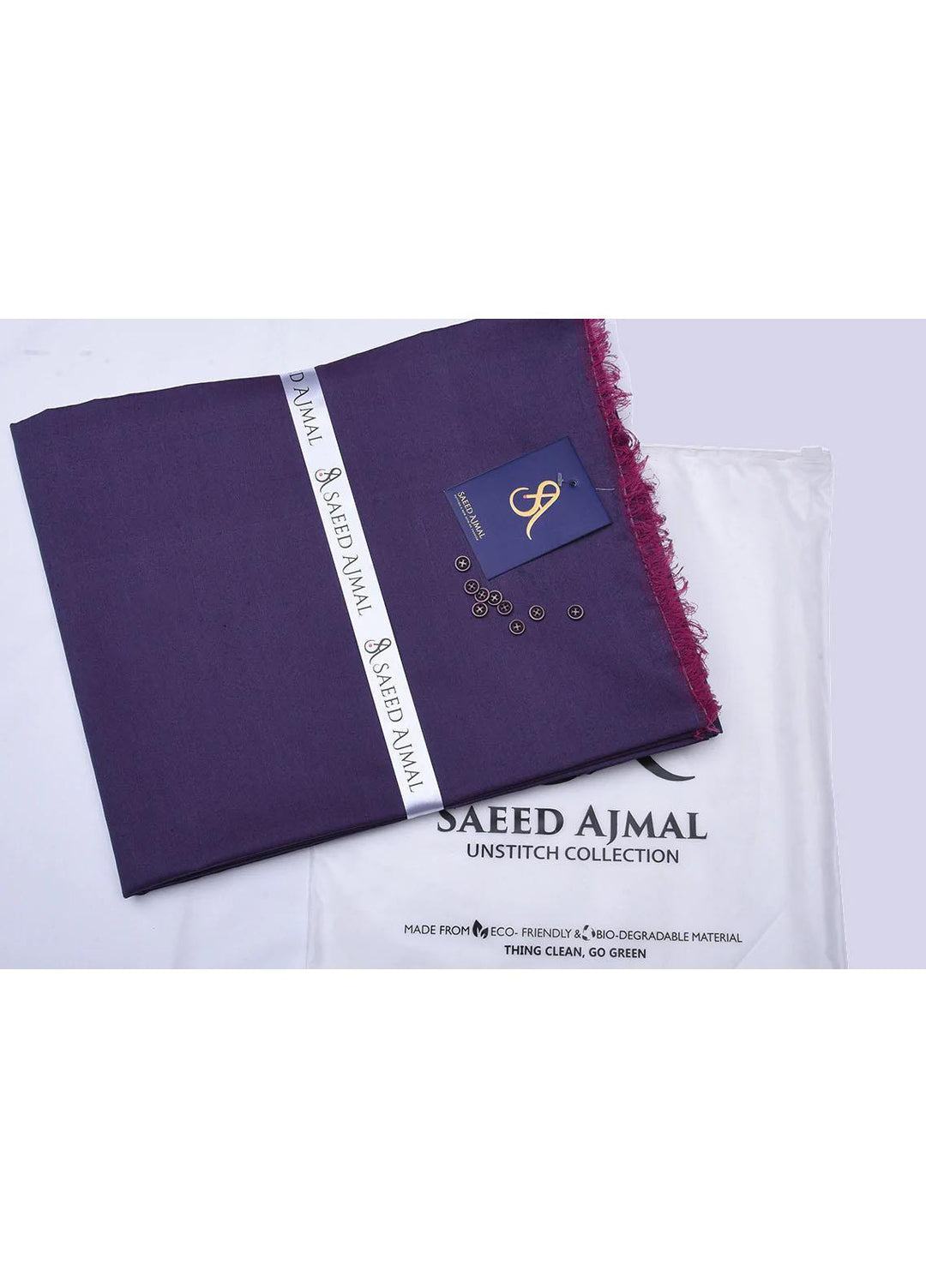 Saeed Ajmal 2.25 Meter Wash N Wear Unstitched Fabric 10-26-01-0018 Purple - Summer Collection
