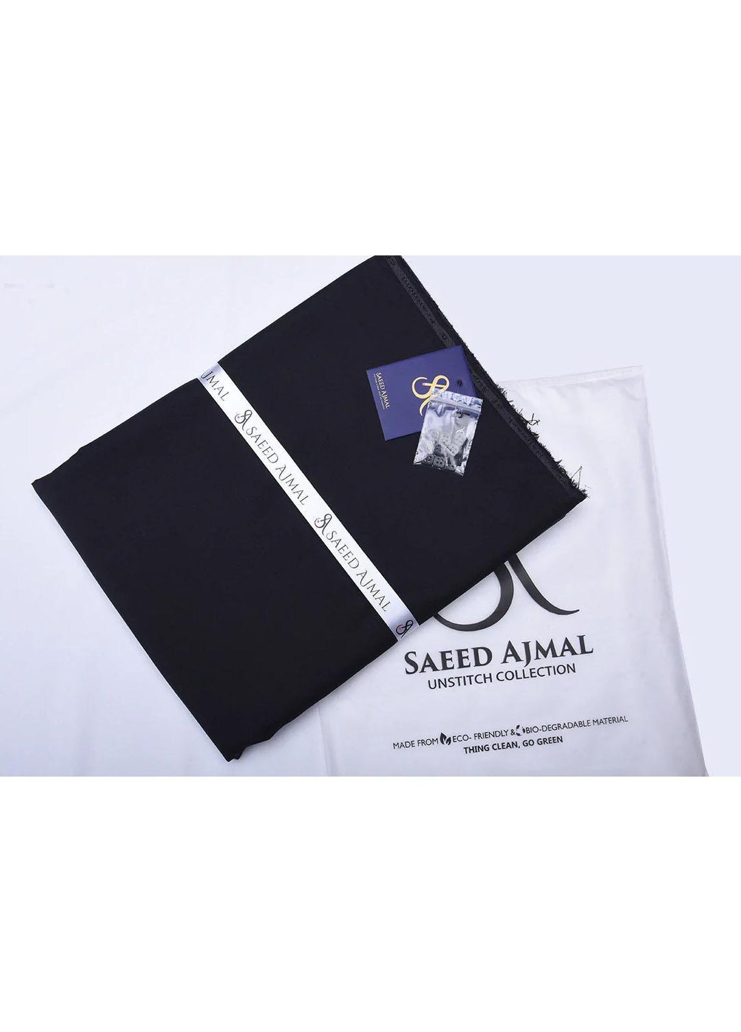 Saeed Ajmal 4.25 Meter Wash N Wear Unstitched Fabric 10-24-04-0018 Charcoal - Summer Collection