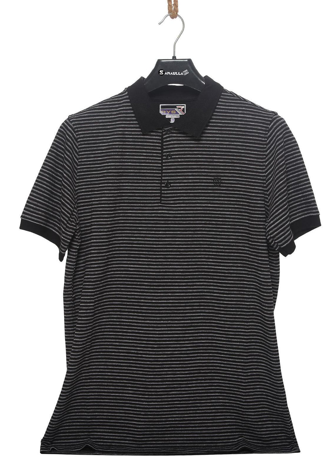 Sanaulla Exclusive Range Cotton Casual T-Shirts for Men - D-5210 Black