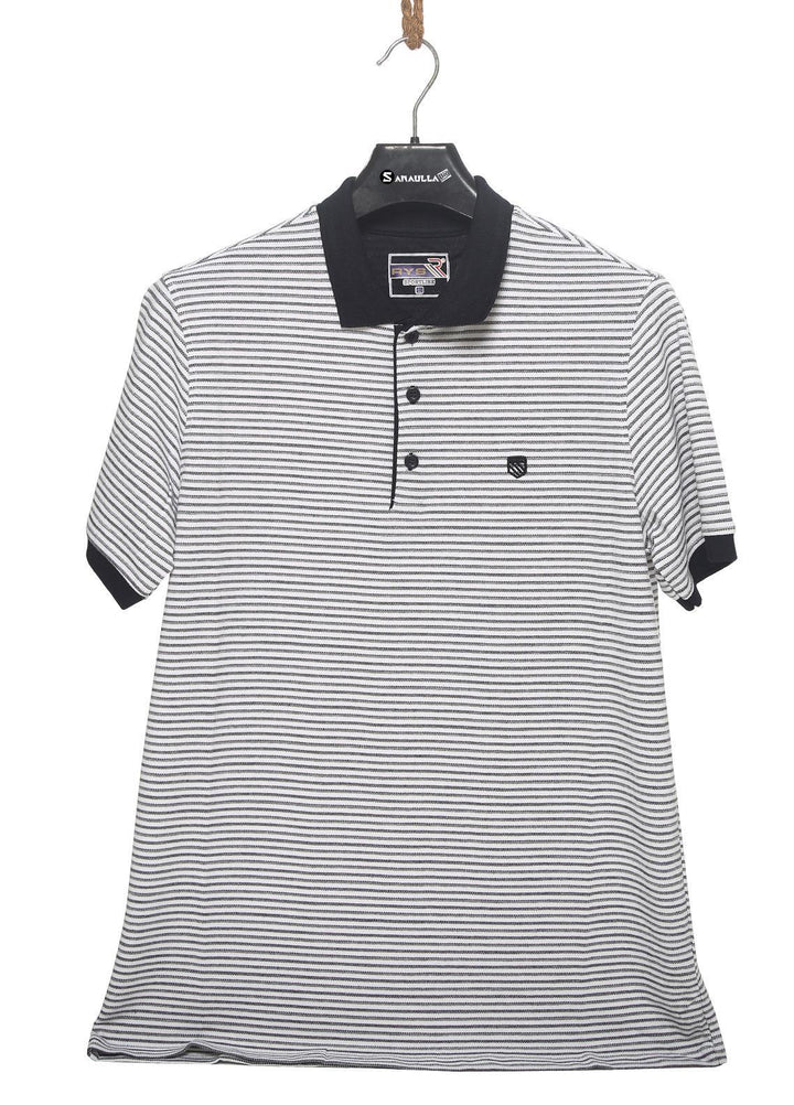 Sanaulla Exclusive Range Cotton Casual T-Shirts for Men -  D-5210 White