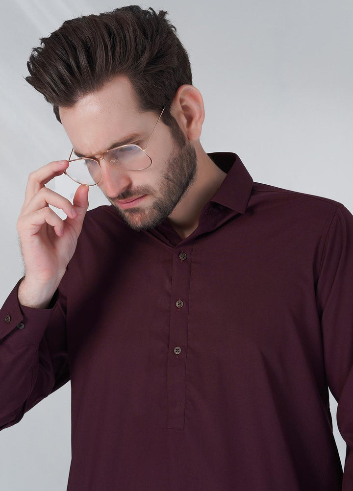 Brands & Blends Cotton Formal Shalwar Kameez for Men -  D#06 Maroon