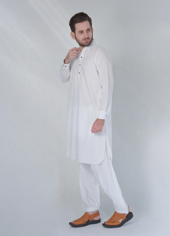 Brands & Blends Cotton Formal Shalwar Kameez for Men -  D#09 Off White