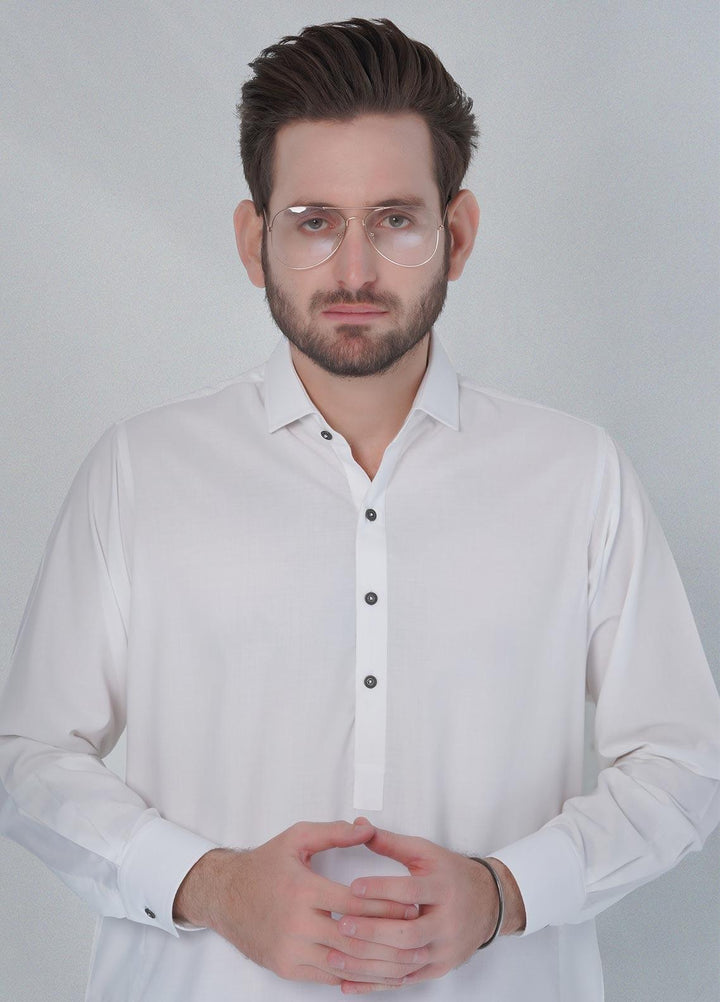 Brands & Blends Cotton Formal Shalwar Kameez for Men -  D#09 Off White