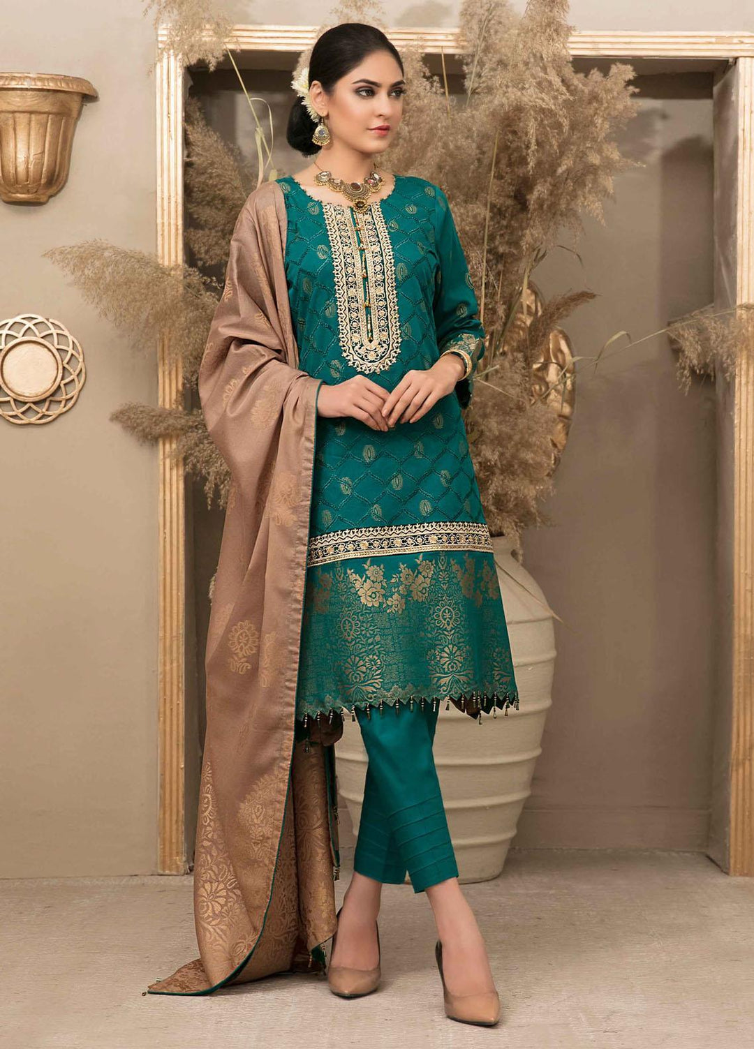 Mentonia by Riaz Arts Embroidered Banarsi Suits Unstitched 3 Piece RA21MB 07 - Summer Collection