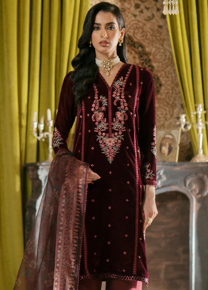 Meraki By Seran Embroidered Velvet Suits Unstitched 3 Piece SRN23MK D-03 Symphony - Formal Collection