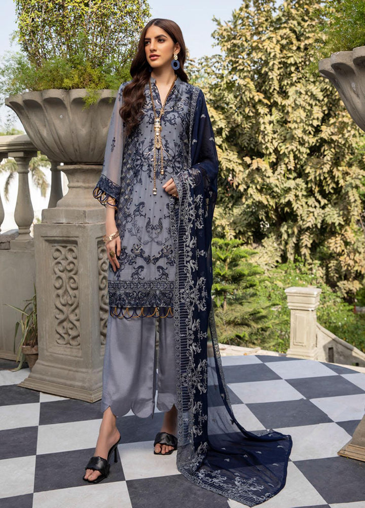 Meraki by ZS Textiles Embroidered Chiffon Suits Unstitched 3 Piece ZS21-M3 10 - Luxury Collection