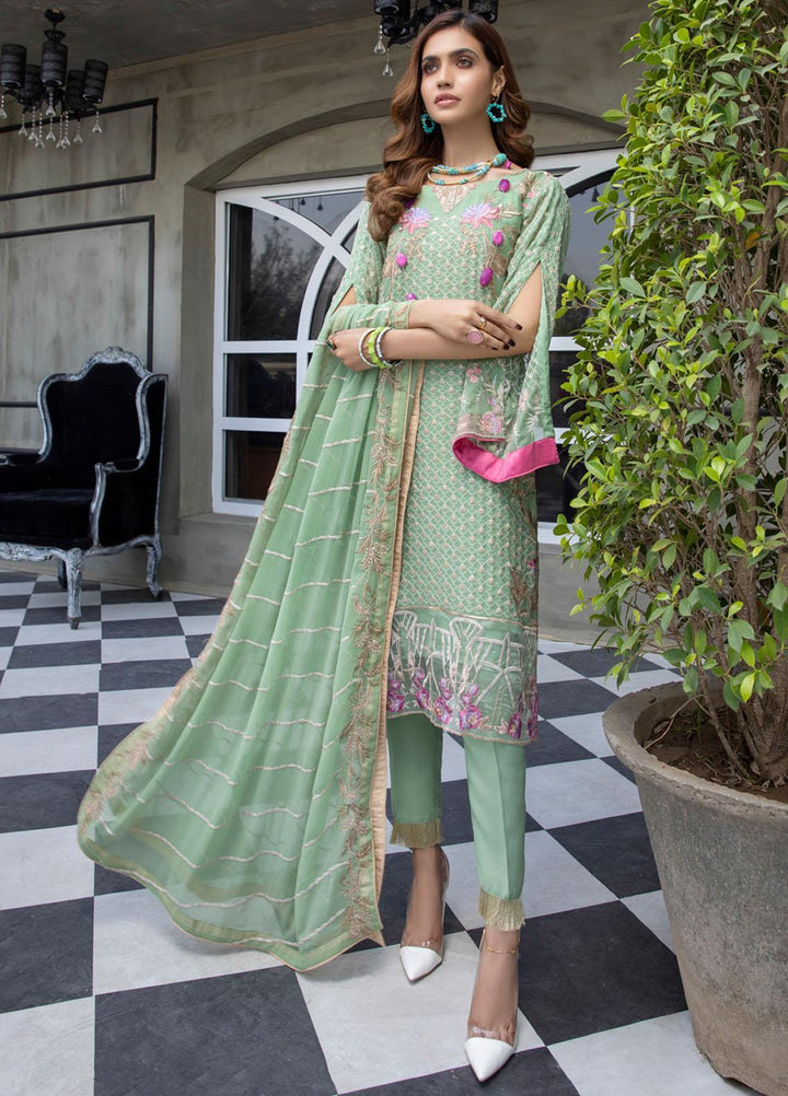 Meraki by ZS Textiles Embroidered Chiffon Suits Unstitched 3 Piece ZS21-M3 11 - Luxury Collection