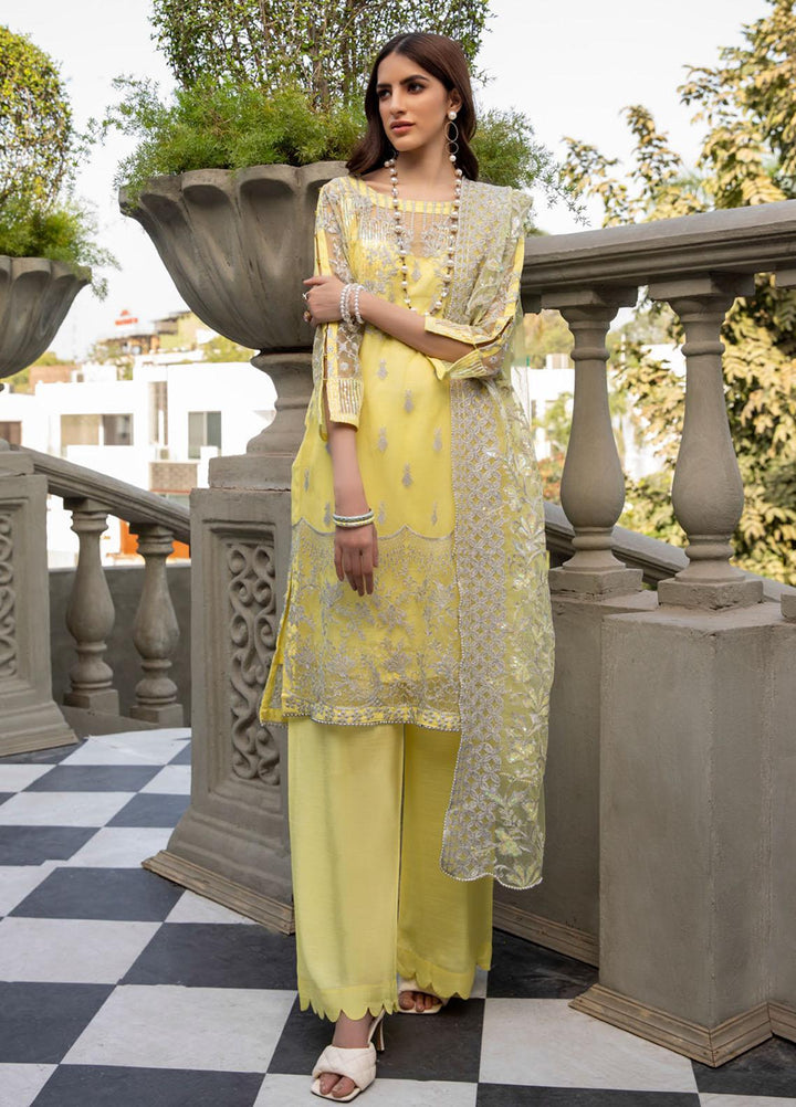 Meraki by ZS Textiles Embroidered Chiffon Suits Unstitched 3 Piece ZS21-M3 13 - Luxury Collection