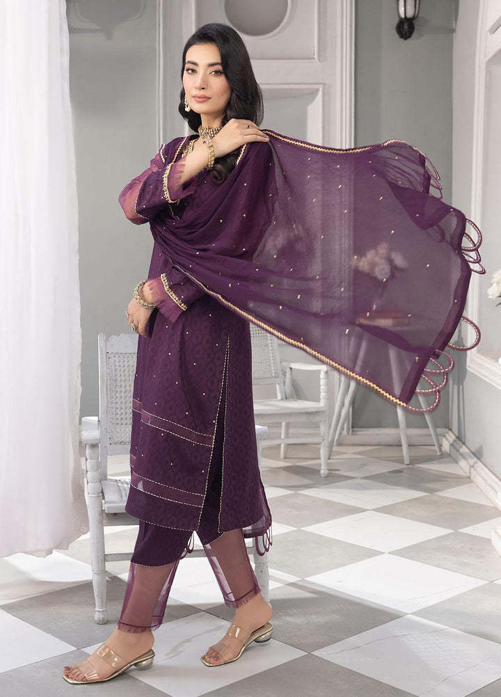 Merakish By Shahzeb Textiles Embroidered Jacquard Suits Unstitched 3 Piece ST23MKJ Maroon - Festive Collection