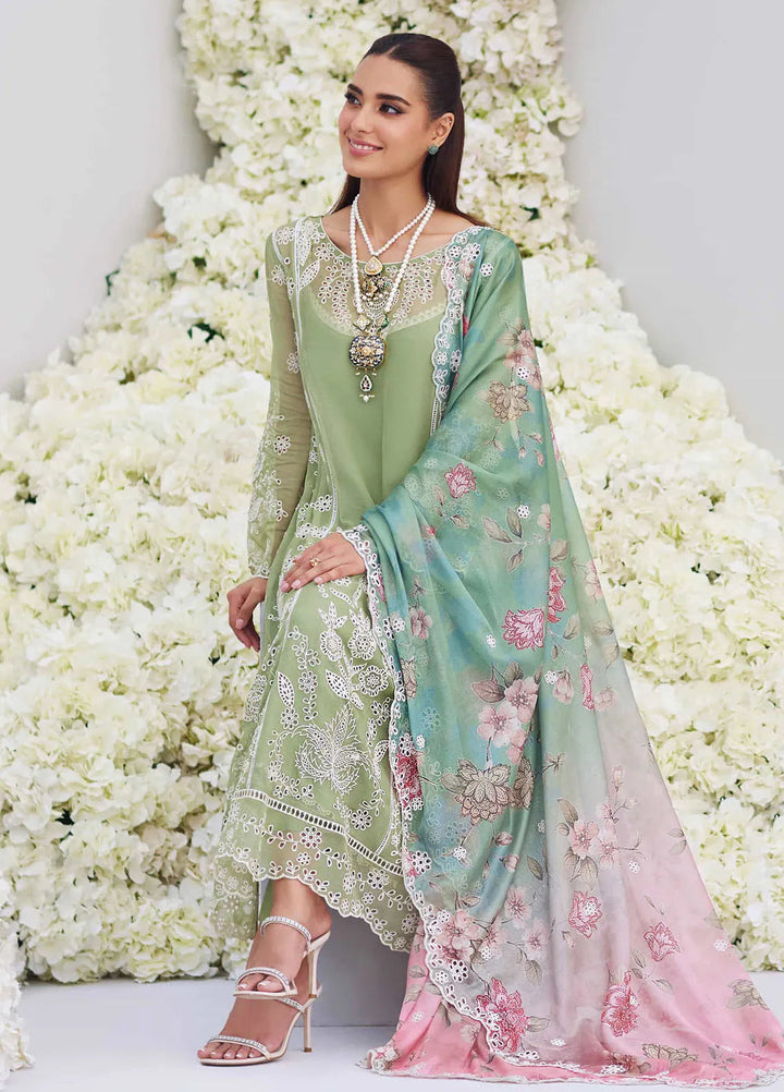 Mina Hasan Embroidered Chiffon Suit Unstitched 3 Piece Noura - Formal Collection