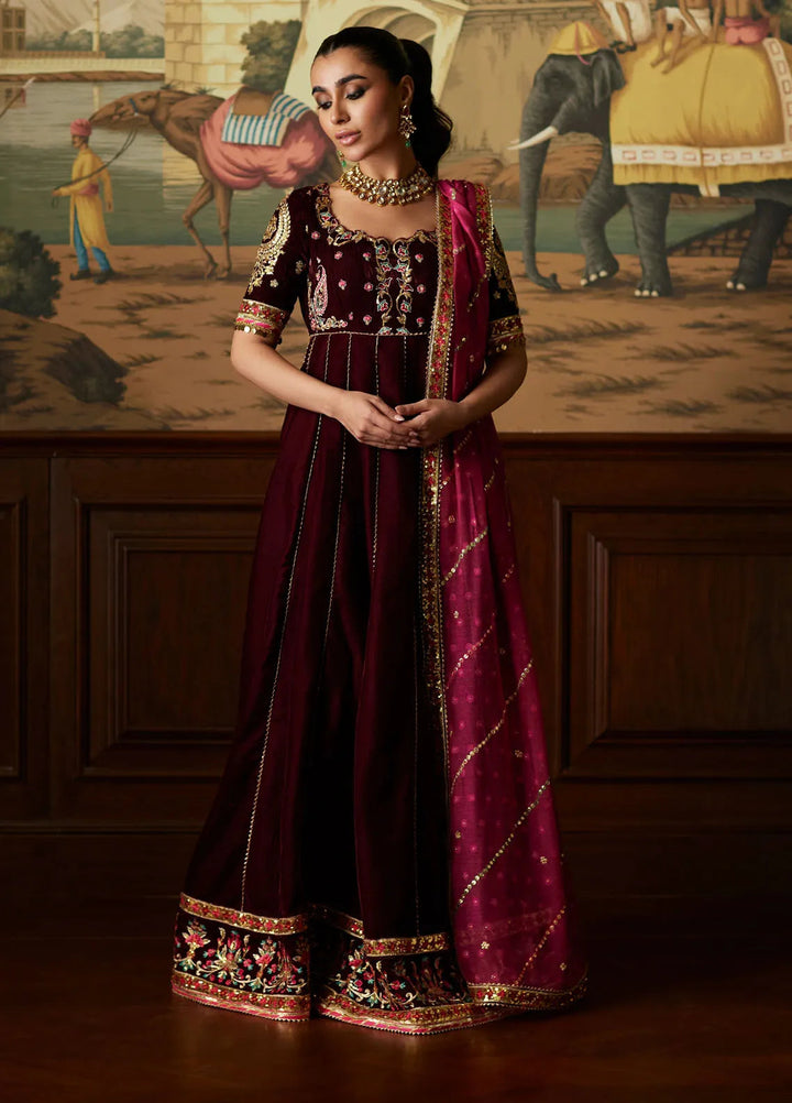 Mina Hasan Embroidered Velvet Suit Unstitched 3 Piece MNH24VL Daaniya - Formal Collection