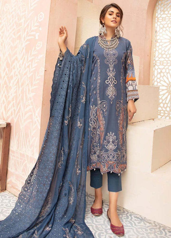 Mina Naqsh by Riaz Arts Embroidered Swiss Suits Unstitched 3 Piece RA21MN SL-02 - Summer Collection