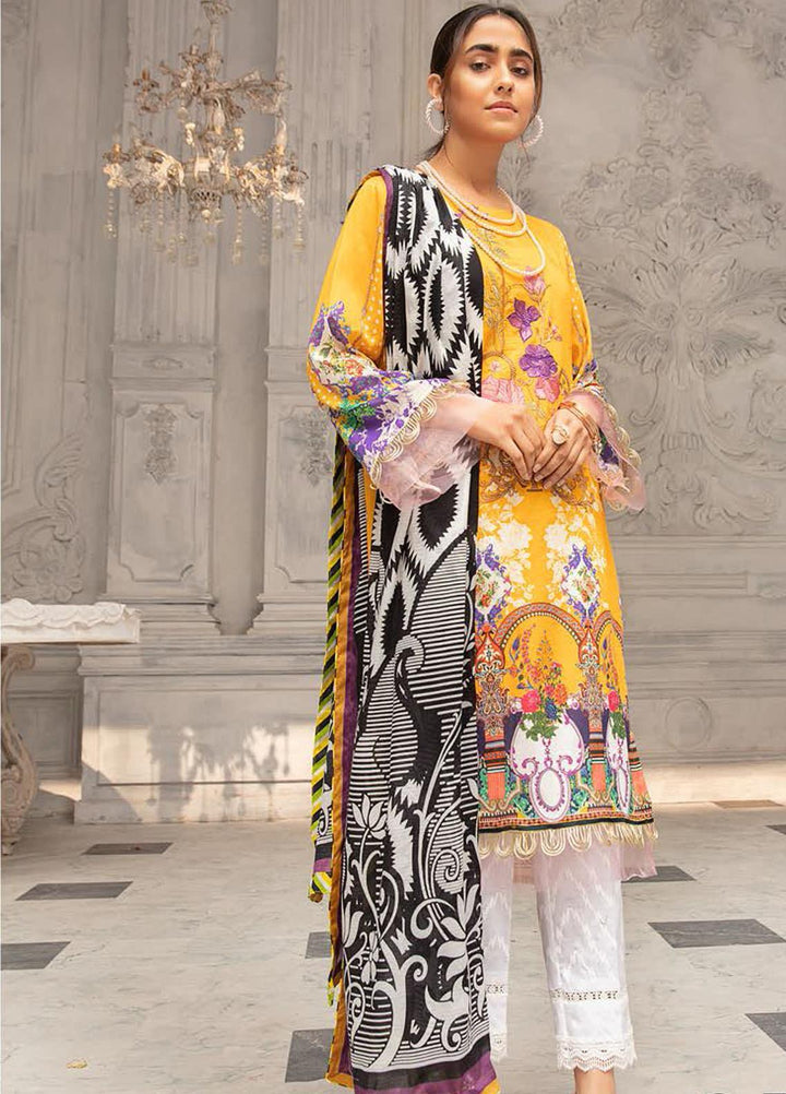 Mina Sophia By Riaz Arts Embroidered Lawn Suits Unstitched 3 Piece RA21MS D-01 - Summer Collection