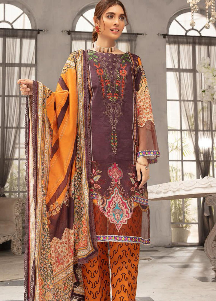 Mina Sophia By Riaz Arts Embroidered Lawn Suits Unstitched 3 Piece RA21MS D-02 - Summer Collection