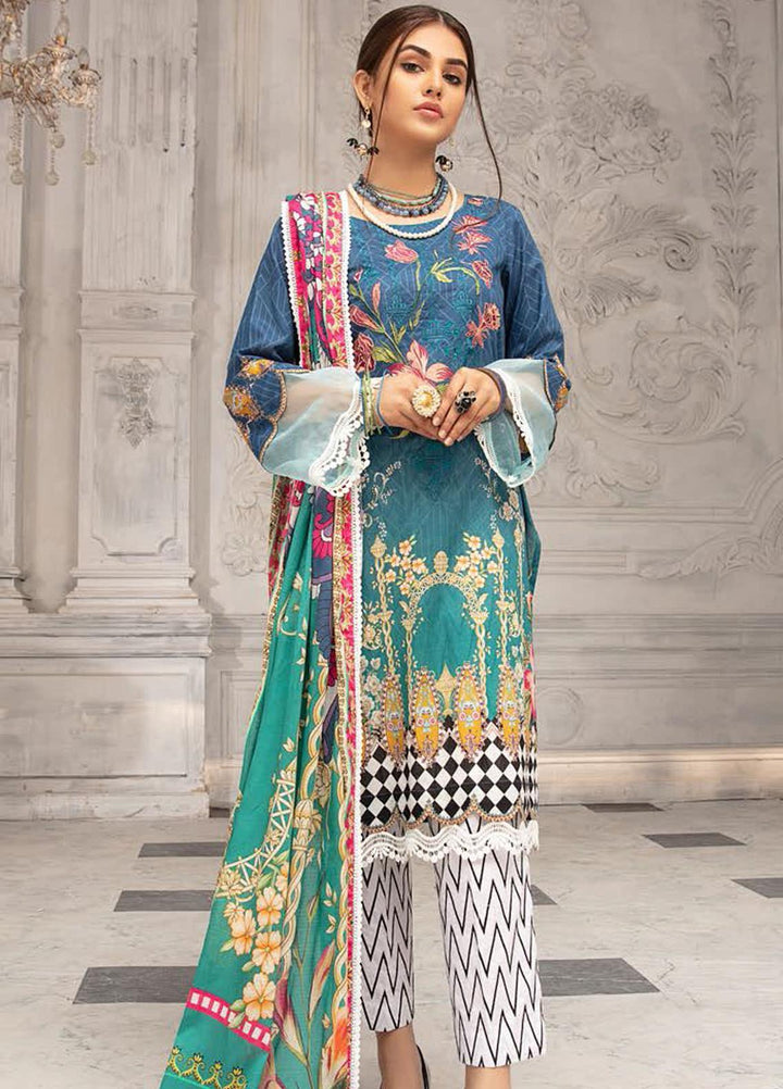 Mina Sophia By Riaz Arts Embroidered Lawn Suits Unstitched 3 Piece RA21MS D-03 - Summer Collection