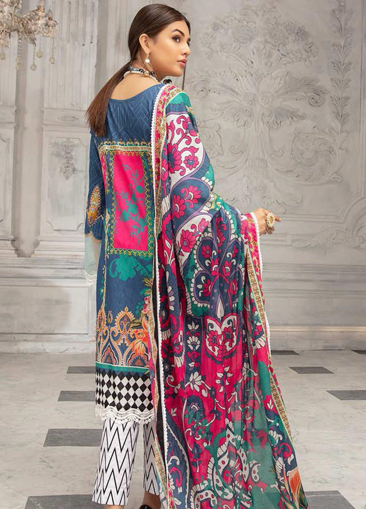 Mina Sophia By Riaz Arts Embroidered Lawn Suits Unstitched 3 Piece RA21MS D-03 - Summer Collection