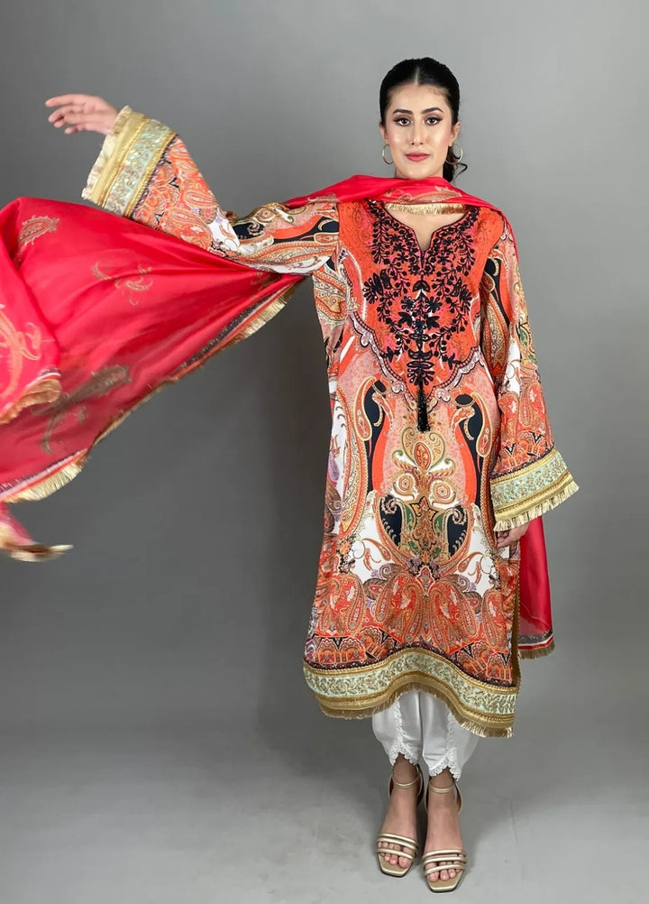 Minutiae Pret Embroidered Silk 2 Piece Suit Heer