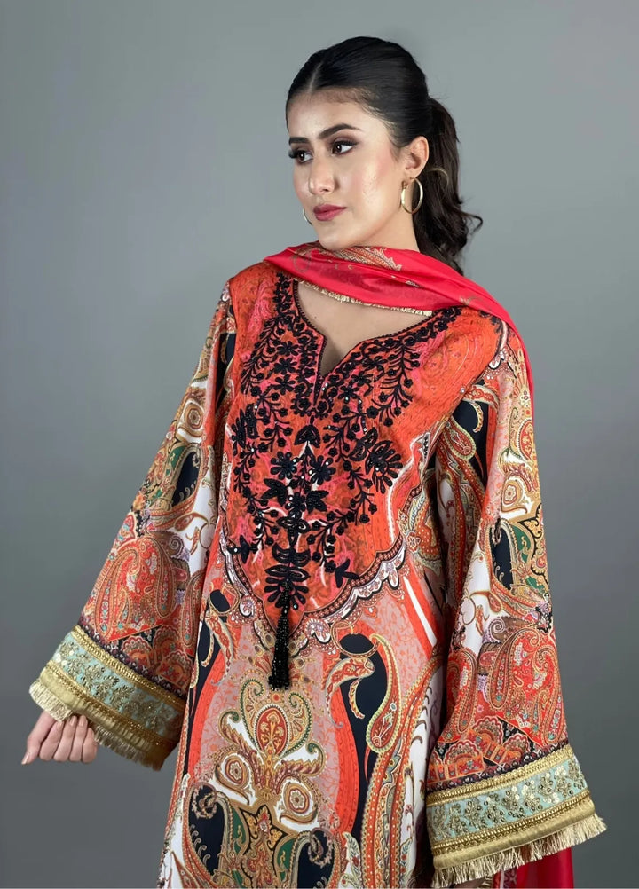 Minutiae Pret Embroidered Silk 2 Piece Suit Heer