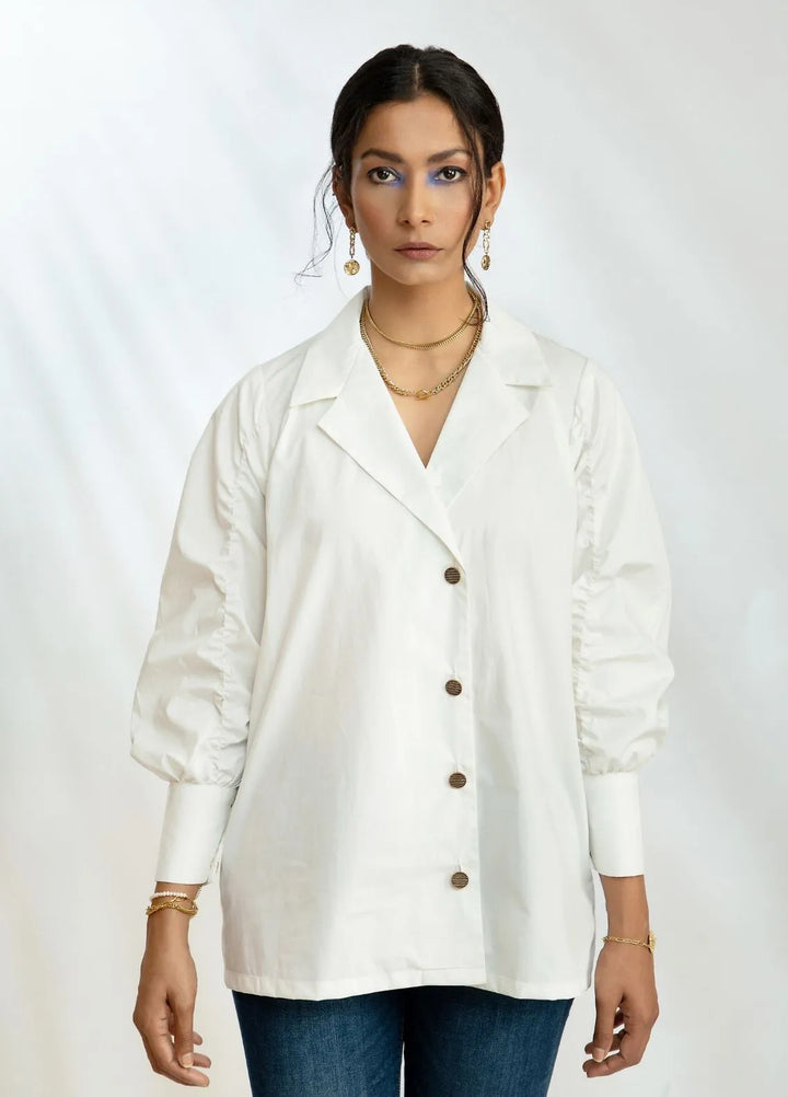 Minutiae Pret Printed Cotton Shirt Notch Collar Button-Down