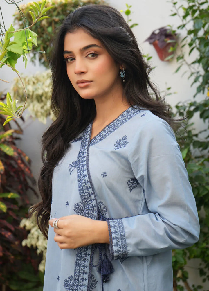 Miorah by Ayla Pret Embroidered Chambrey 2 Piece Suit Samaa