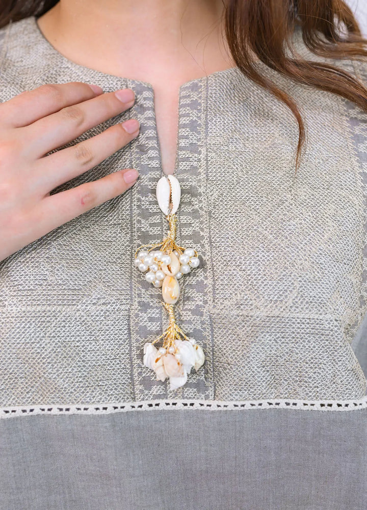 Miorah by Ayla Pret Embroidered Chambrey 2 Piece Suit Shafaq