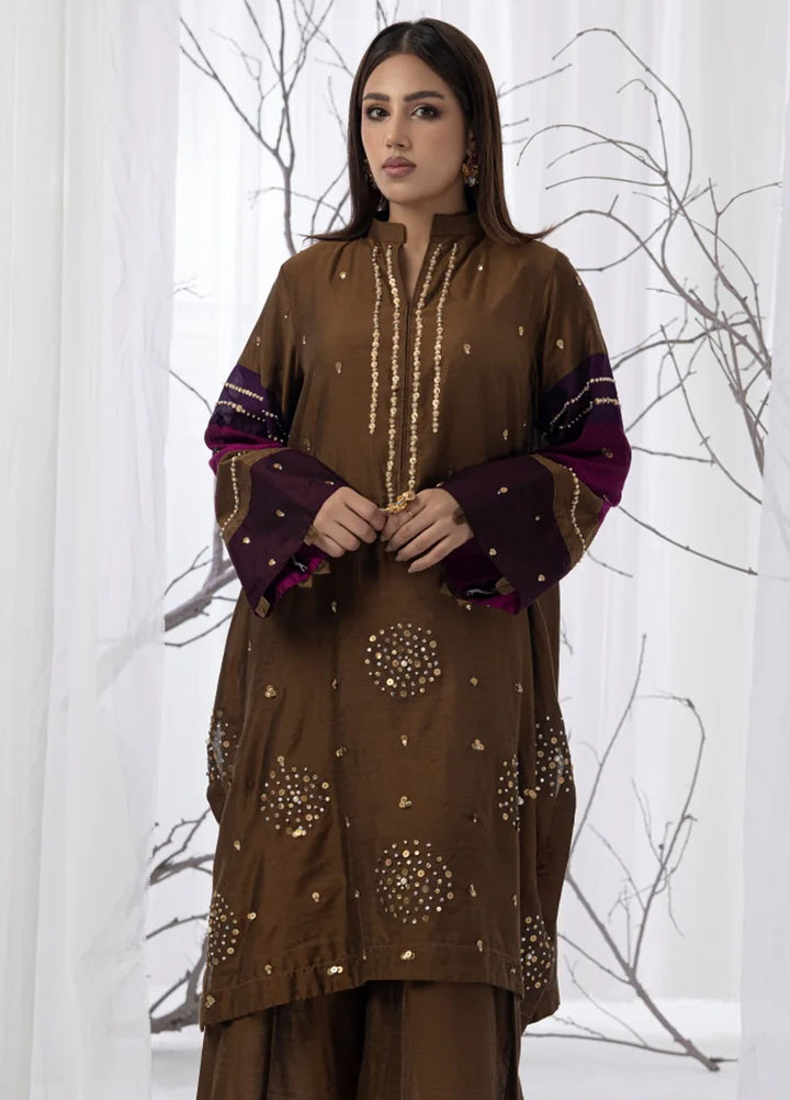 Miras Pret Embroidered Katan silk 2 Piece Araya