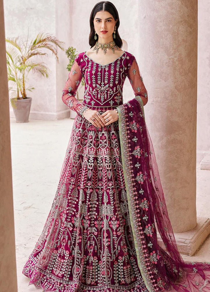 Mirha By Emaan Adeel Embroidered Net Suits Unstitched 3 Piece EA23M MH-202 - Wedding Collection