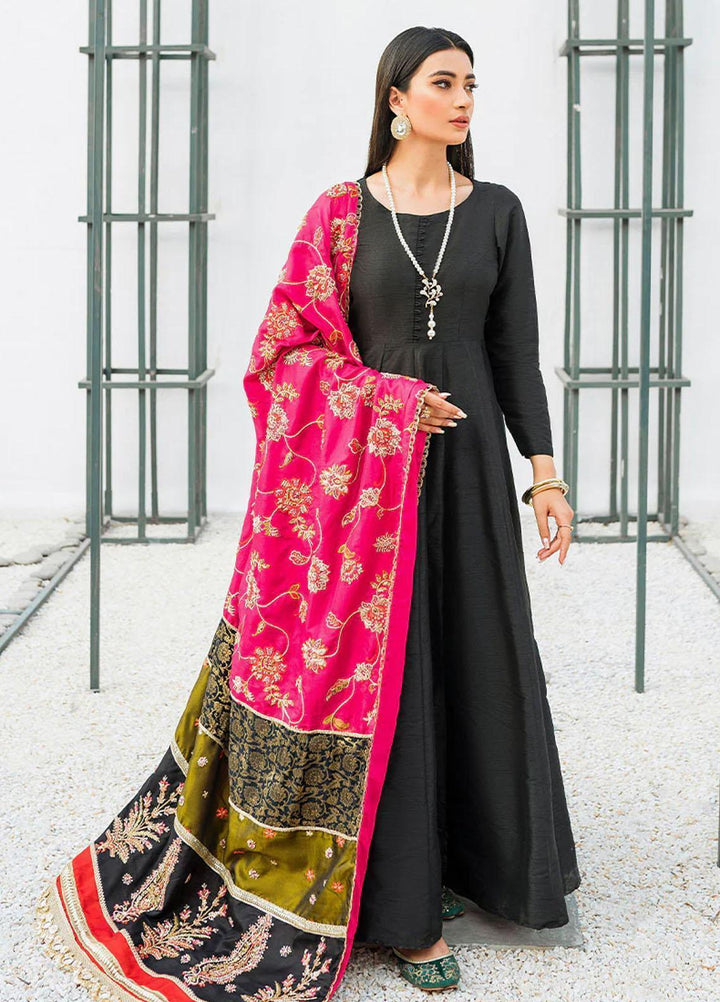 Malook By Shazia Ovais Pret Embroidered Raw Silk 3 Piece Suit MLK23M Iris