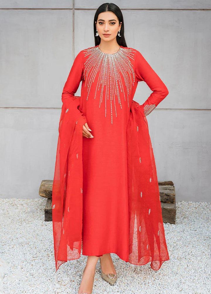 Malook By Shazia Ovais Pret Embroidered Raw Silk 3 Piece Suit MLK23M Nawal