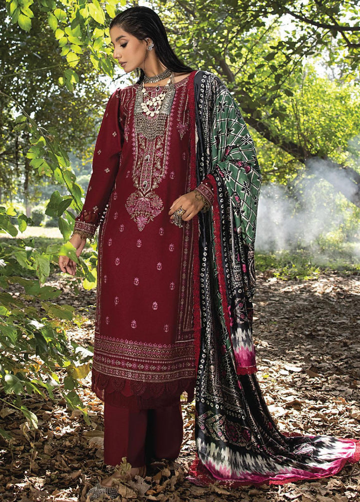 Mirk By Humdum Embroidered Wool Suits Unstitched 3 Piece HD23MK D-02 - Winter Collection