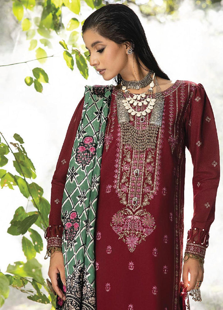 Mirk By Humdum Embroidered Wool Suits Unstitched 3 Piece HD23MK D-02 - Winter Collection