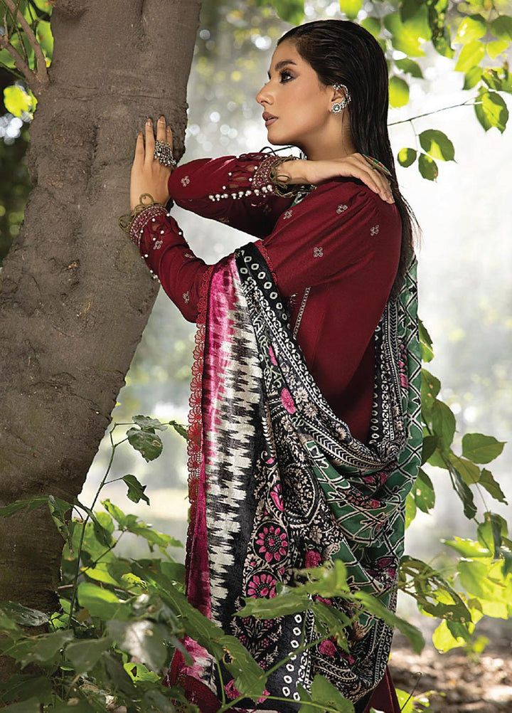 Mirk By Humdum Embroidered Wool Suits Unstitched 3 Piece HD23MK D-02 - Winter Collection