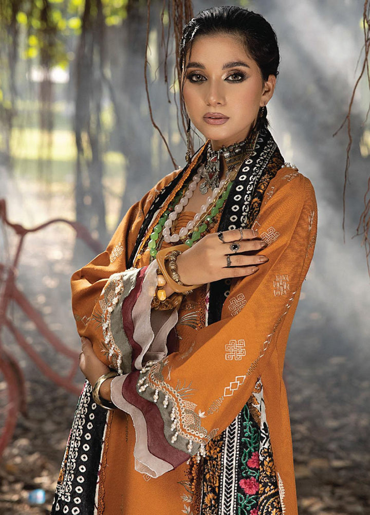 Mirk By Humdum Embroidered Wool Suits Unstitched 3 Piece HD23MK D-09 - Winter Collection