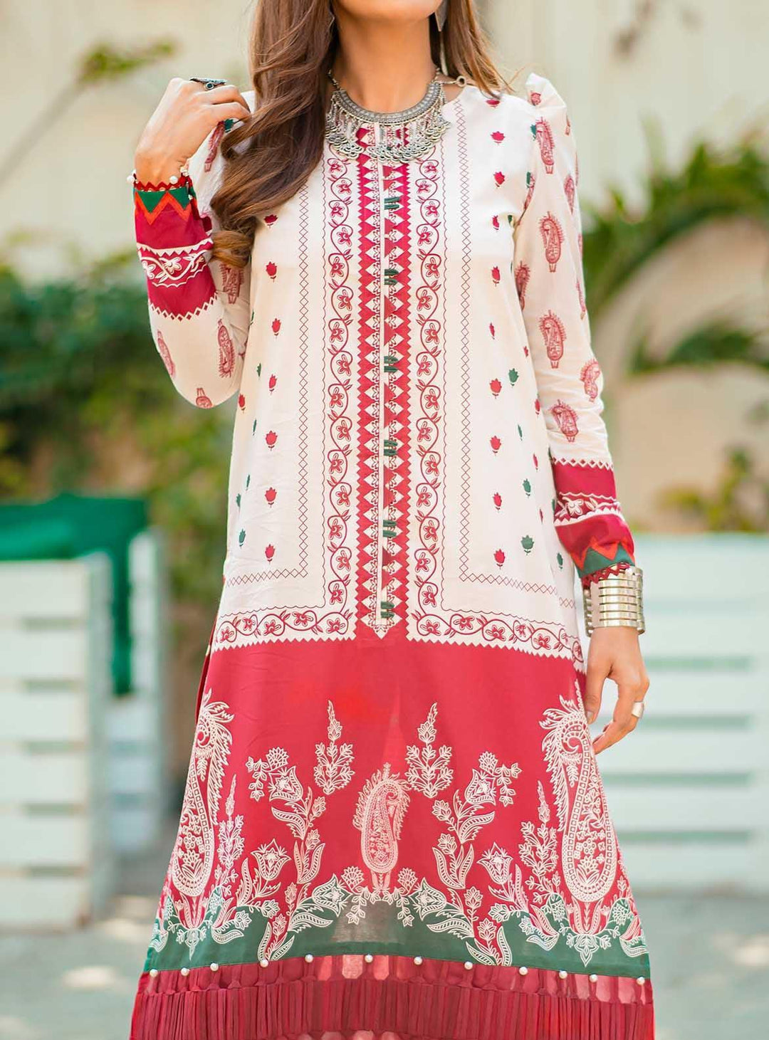 Mizaj Printed Lawn Unstitched Kurti MZ22S S1L-220131 - Summer Collection