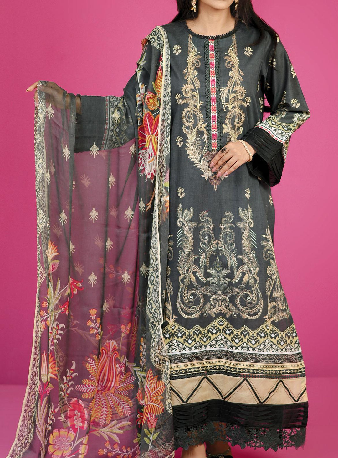Mizaj Printed Lawn Suits Unstitched 3 Piece MZ22S S3L-2203111 - Summer Collection