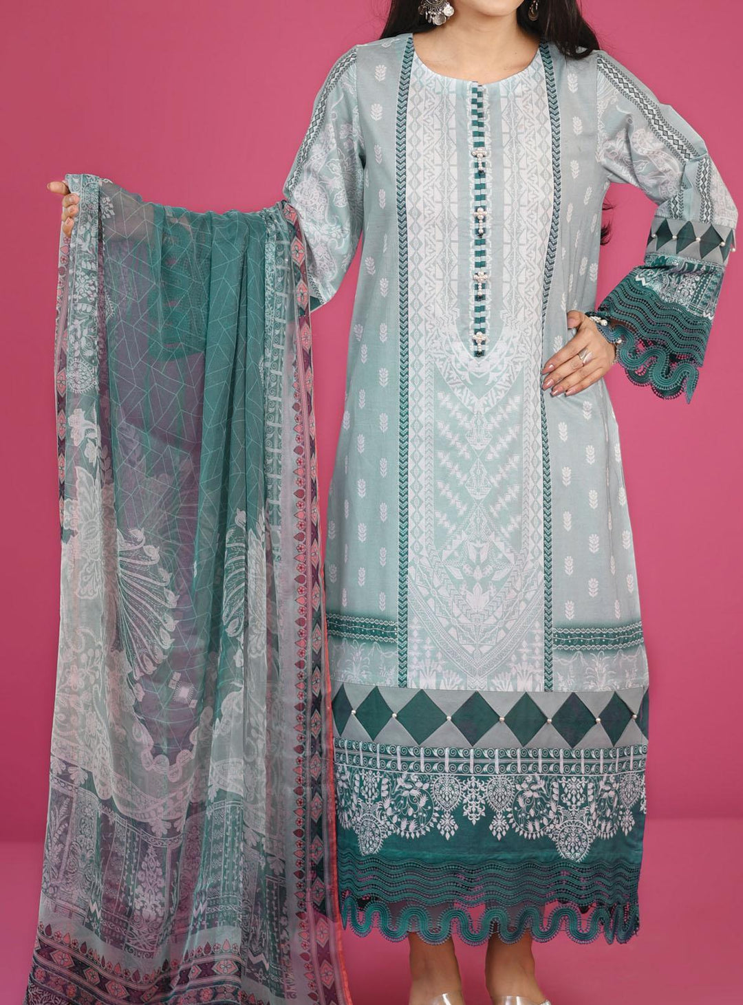 Mizaj Printed Lawn Suits Unstitched 3 Piece MZ22S S3L-2203112 - Summer Collection