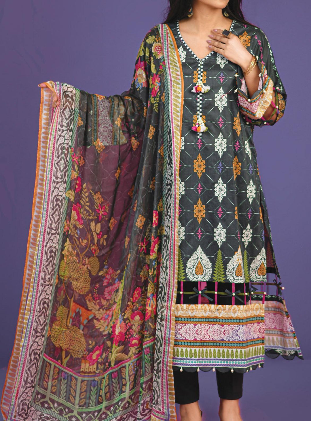 Mizaj Printed Lawn Suits Unstitched 3 Piece MZ22S S3L-2203119 - Summer Collection