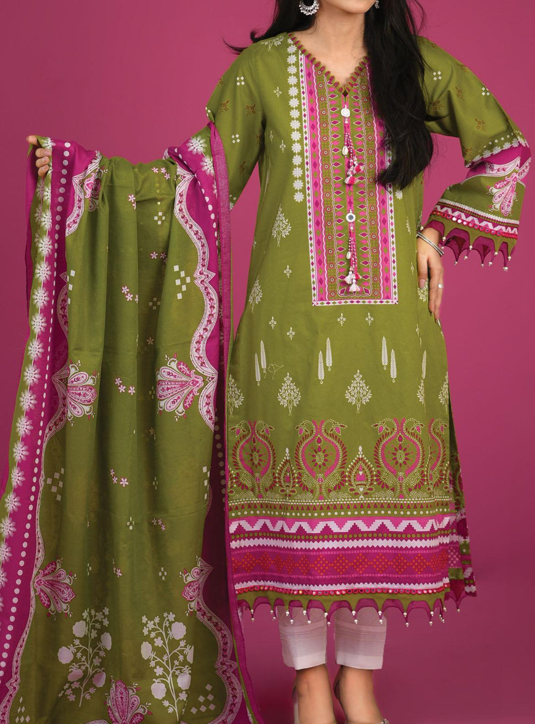 Mizaj Printed Lawn Suits Unstitched 3 Piece MZ22S S3L-220386 - Summer Collection